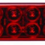 Optronics 6" Oval Grommet Mount 10 Super Diode LED Light, Red, Stop/turn/tail, Heavy Duty Water Proof