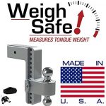 Weigh Safe 180 Hitch LTB10-3-KA 10" Drop Hitch, 3" Receiver 21,000 LBS GTW - Adjustable Aluminum Trailer Hitch Ball Mount & Stainless Steel Combo Ball, Keyed Alike Key Lock and Hitch Pin