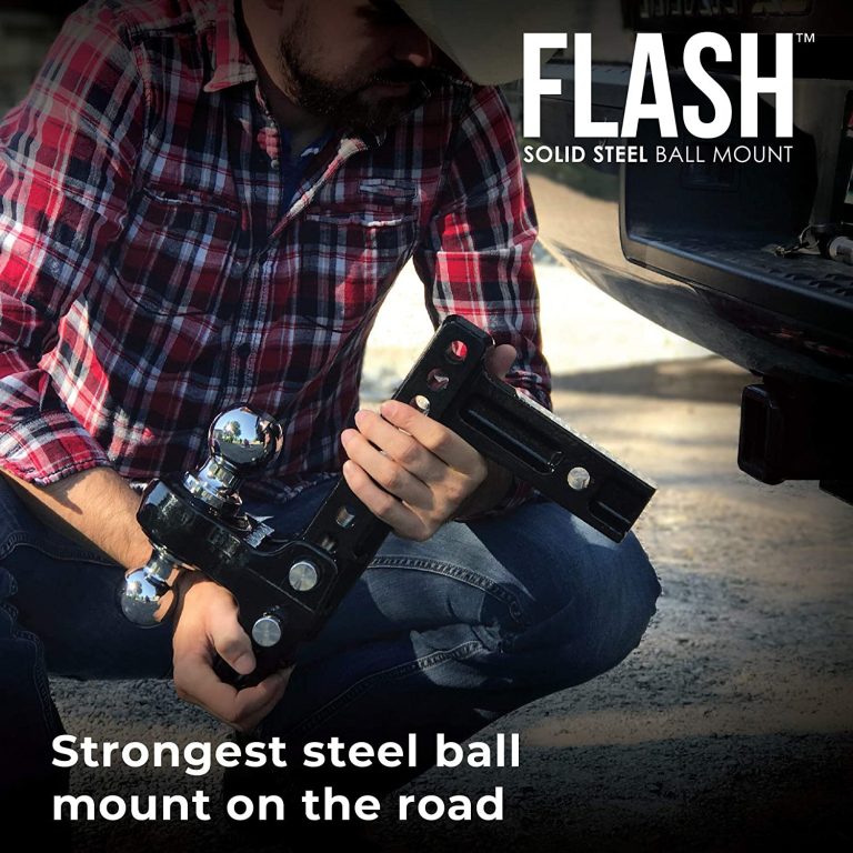 Fastway Flash Solid Steel 49-00-5600 Adjustable Steel Ball Mount with 6 Inch Drop, 2 Inch Shank, and Chrome Plated Balls