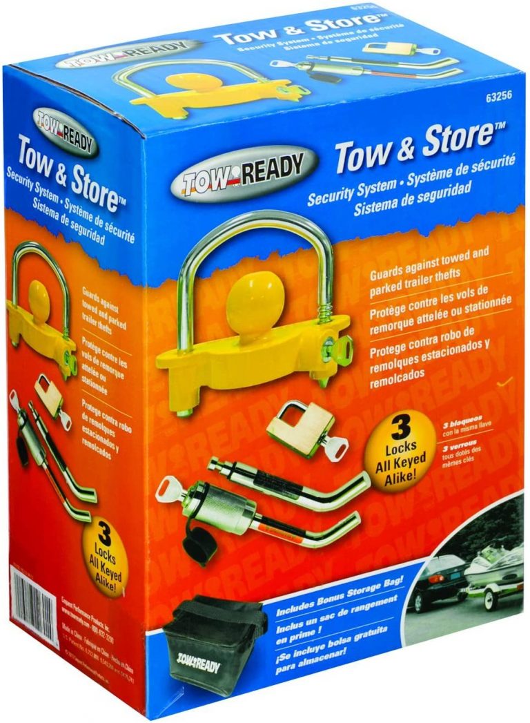 Tow Ready 63256 Deluxe Receiver and Trailer Coupler Lock (Keyed Alike Lock Set with Storage Bag)