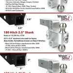 Weigh Safe 180 Hitch LTB10-2 10" Drop Hitch, 2" Receiver 12,500 LBS GTW - Adjustable Aluminum Trailer Hitch Ball Mount & Stainless Steel Combo Ball, Dual Pin Keyed Lock