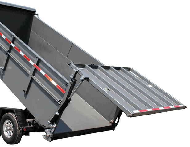 Bwise Ultimate Dump Trailer Rear Only Hydraulic Double Acting Gate Ramp Htone Gray 1