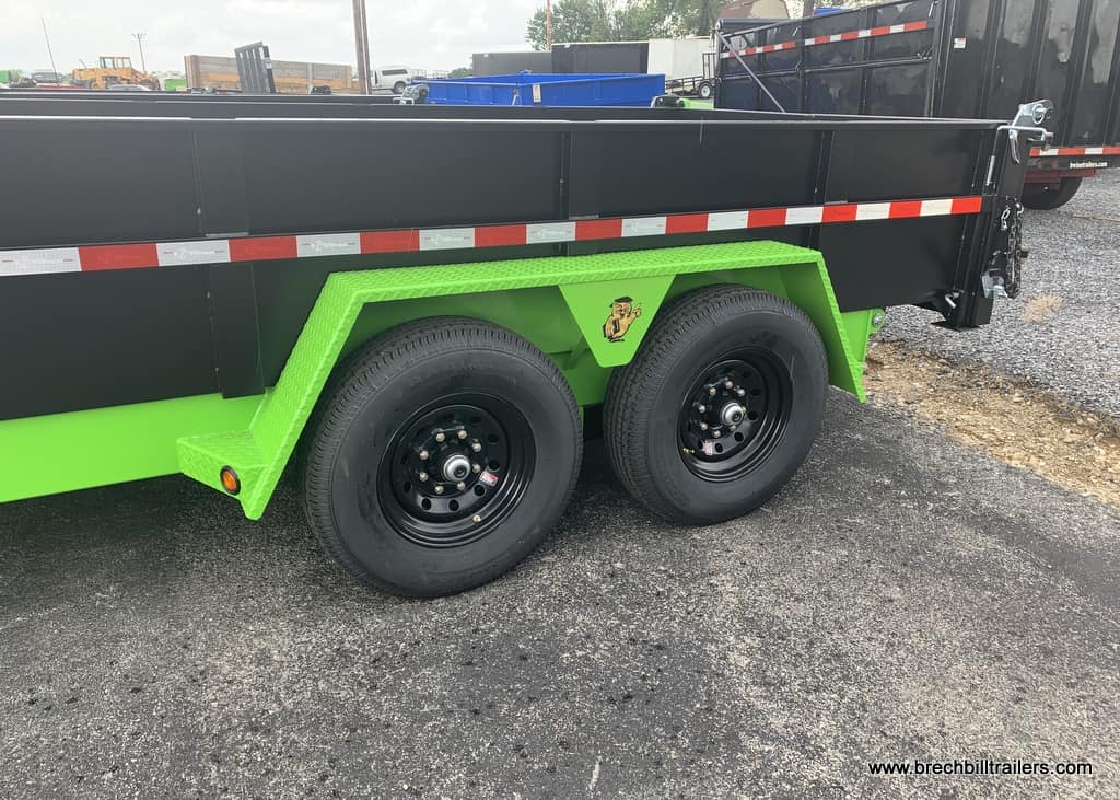 Limegreen and htone black bwise dump trailer for sale near me