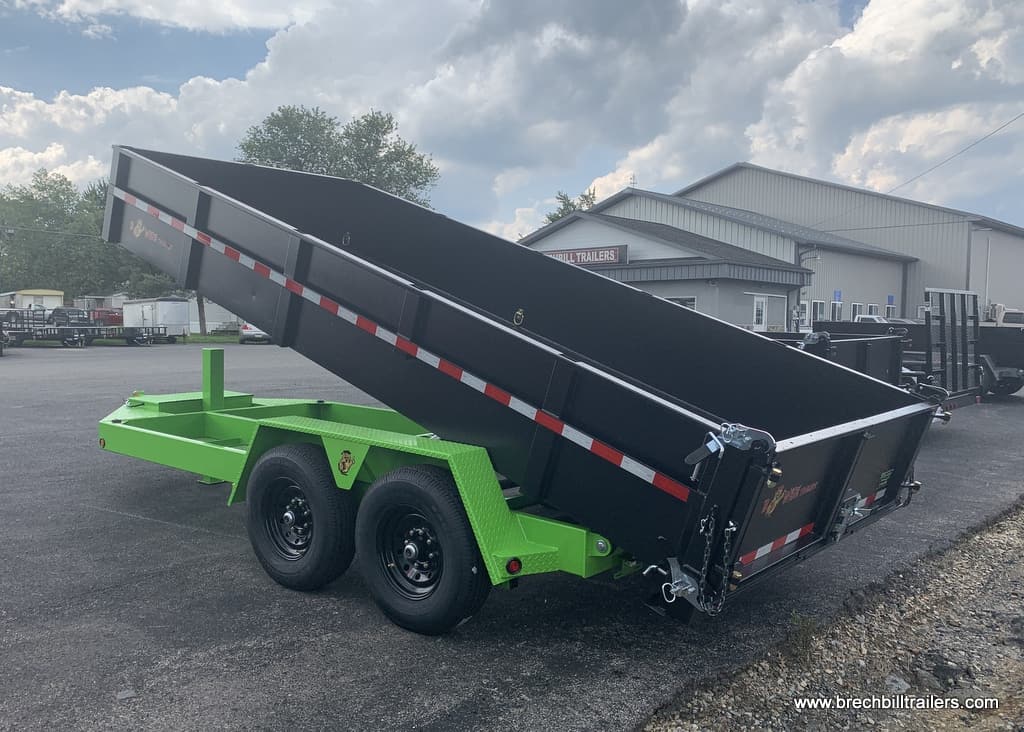 Limegreen and htone black bwise dump trailer for sale near me