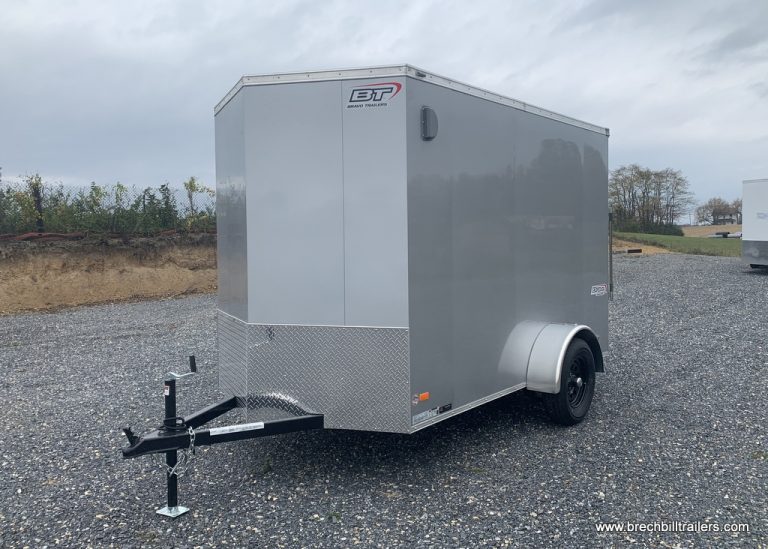 BOX ENCLOSED CARGO TRAILER SILVER RAMP DOOR TRAILERS FOR SALE NEAR ME