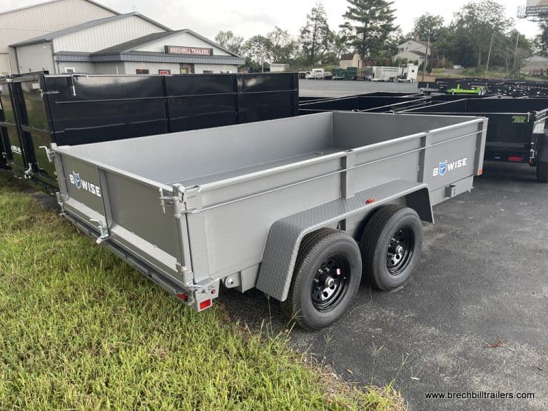 STEEL RAMPS WITH COMBO GATE HTONE GRAY DUMP TRAILER