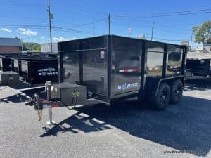BLACK LOW PRO DUMP TRAILER WITH HIGH SIDES AND BARN DOORS