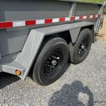 DUMPER TRAILER WITH ALUMINUM RAMPS AND 3 WAY COMBO GATE