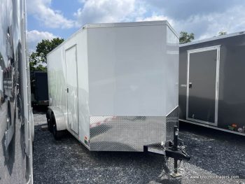 Bravo Scout Enclosed Cargo Trailer White with Black Mod Wheels
