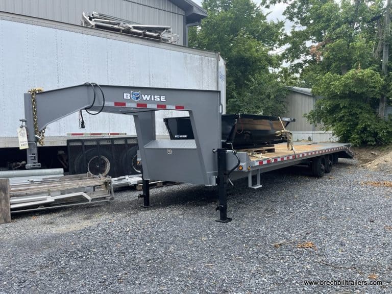 BWise Deck Over Gooseneck Equipment Trailer - Gray Steel Frame