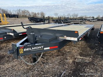 Belmont Low Pro Gravity Tilt Skid Steer Equipment Trailer - Black Steel Frame