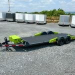 Side view of FlatTrak Low Clearance No Ramps Equipment Trailer
